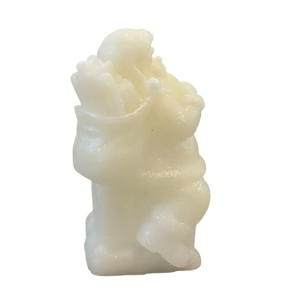 Martha Stewart Santa Flameless Christmas Internal Glow Wax LED Candle Cream New
